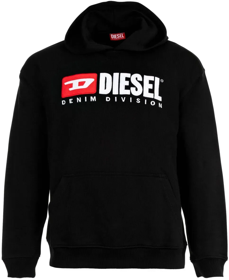 DIESEL Herren Hoodie - S-BOXT-HOOD-DIV SWEAT-SHIRT, Kapuze, Logo, Baumwolle Schwarz M