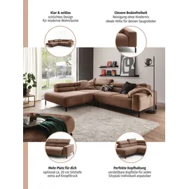Home Affaire Ecksofa Antonelli Feincord 2-Sitzer Pistachio