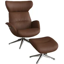 flexlux Relaxsessel FLEXLUX Leder 90 x 107 x 89 cm Braun mit Kopfteil