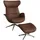 flexlux Relaxsessel FLEXLUX Leder 90 x 107 x 89 cm Braun mit Kopfteil