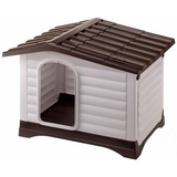 Ferplast Kunststoffhundehütte Dogvilla - B 88 x T 72 x H 65 cm (Größe 90) - braun