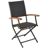 Merxx Paxos Gartensessel Gepolstert Klappbar 2er-Set Aluminium/Textil/Akazie