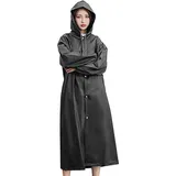 Geiomoo Regenjacke, Tragbarer Regenponchos, Regenbekleidung Regencape, Regenmantel für Damen Herren (Schwarz) - L