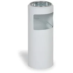 Metall Aschenbecher für draußen, 10 l, weiß