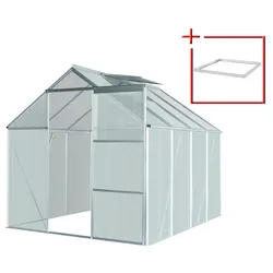 Gewächshaus »Florenz«, mit GRATIS-Zugabe: 1 Fundamentrahmen, 56409106-0 silberfarben B/T: 190 cm x 253 cm