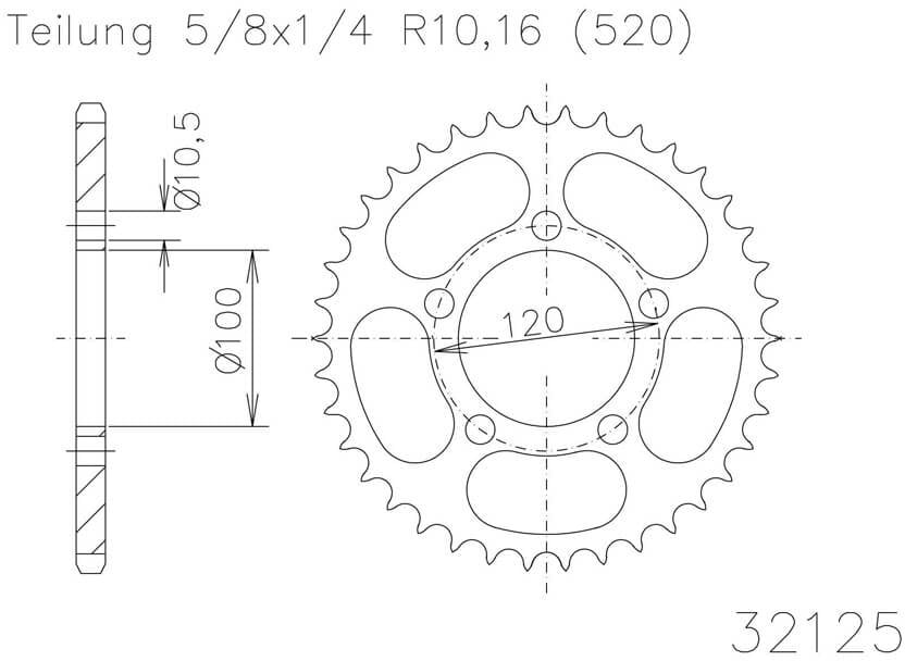 ESJOT Sprocket, 44 tanden