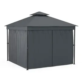 Blumfeldt Mondo Dual Pavillon 3 x 3 m inkl. Moskitonetz Silber