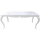 Barock Esstisch Hochglanz Weiß 180cm - Esszimmer Tisch