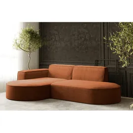 kaiser möbel Ecksofa Designer Modena Studio stoff Dicker Cord Poso Ziegel, Links