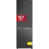 Amica Kühl-Gefrierkombination freistehend 157L FrostControl 144x47,4x49,5 cm LED‐Beleuchtung Elektronische Steuerung Kuehlschrank AKG 3846 S - Schwarz Edelstahloptik