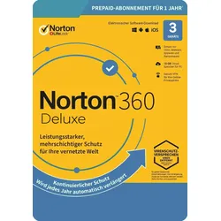 Norton 360 Deluxe, 25 GB Cloud-Backup, 3 Geräte 1 Jahr KEIN ABO