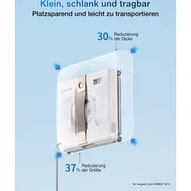 Ecovacs WINBOT MINI mit Ultraschall-Zerstäubung, 9-Stufen-Schutzsystem, intelligente Pfadplanung, 4 Reinigungsmodi, Anti-Rutsch-System, Weiß
