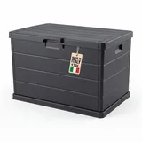 BigDean Auflagenbox Stabile Gartenbox Kissenbox outdoor 78x55x52 abschließbar (Packung, 1 St., Gartenbox), Kompakte 170l Strauraum schwarz