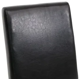 Mendler 2er-Set Esszimmerstuhl Stuhl Küchenstuhl Littau ~ Kunstleder, schwarz, dunkle Beine