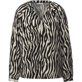 STREET ONE Tunika STREET ONE, Damen, Gr. 34, schwarz, Web, 100% Viskose, normal, V-Ausschnitt, eng Bündchen, Tuniken, mit Zebra-Print