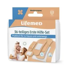 Lifemed® 36 teiliges Erste-Hilfe Set, 5 Größen, wasserabweisend 99045 , 1 Set = 2 Boxen à 36 Stück