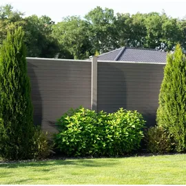 Home Deluxe WPC Sichtschutzzaun CALLADO - 4 x Element + 6 x Pfosten