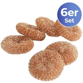 Maximex Reinigungsschwamm MAXIMEX "Kupfer-Putzlinge", braun (kupferfarben), H:2,2cm Ø:9cm, Edelstahl, Schwämme, entfernen hartnäckigen Schmutz, Eingebranntes und Rost, rostfrei