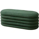 Svita BLOSSOM XL Hocker mit Stauraum Sitzhocker Ottomane Boucle-Bezug Dunkelgrün