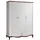 Casa Padrino Kleiderschrank Luxus Art Deco 164,2 x 209,5 x 62,5 cm Weiß/Dunkelbraun