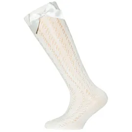 Ewers Kniestrümpfe Kniestrümpfe Traforato Schleife beige 39-42