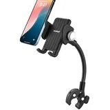 woleyi Kinderwagen Fahrrad Handyhalterung Schwanenhals, Rollstuhl Boot Laufband Handy Halterung [Ultra Stabile] Stange Rohr Lenker Klemme für iPhone 16 15 14 Pro Max, Galaxy S24, alle 4-7" Telefons