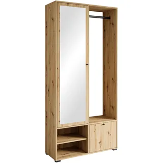 INOSIGN Garderobenschrank »DINO Kompaktgarderobe, Garderoben-Set DINO«, Mit Spiegel und Kleiderstange, 90 cm breit, Türanschlag wechselbar
