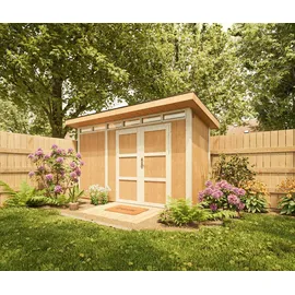 TIMBELA Gartenhaus 1,61 x 4,11 m Braun