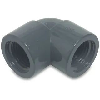 PROFEC Winkel 90° pvc-u Innengewinde x Innengewinde 1 1/4 (5/4) Zoll, 10 bar, grau - Profec