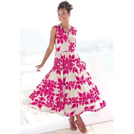 vivance by lascana Maxikleid Bedruckt Creme/Berry 42