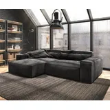 DeLife Ecksofa Sirpio XL 270x170 cm Mikrofaser Schwarz Recamiere variabel