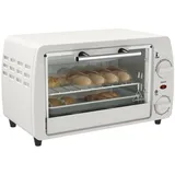 HOMCOM Minibackofen Metall Hartglas Cremeweiß 36,5L x 26B x 22H cm