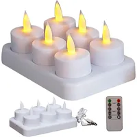Flammenlose Teelichter Mit Ladestation, Led-kerzen Mit Timer Und Fernbedienung Für Hochzeiten, Weihnachten, Halloween, Geburtstage, Dekoration, 6er-set