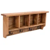 DESIGN DELIGHTS Wandgarderobe Vintage 70 70 x 27 x 11 cm Honigfarben