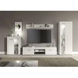 INOSIGN Wohnwand INOSIGN "Aosta, 4-tlg., best. aus: Vitrine, Lowboard, Wandboard & Vitrine hoch", weiß (weiß, weiß), B:330cm H:159cm T:40cm, Holzwerkstoff, Kastenmöbel-Sets, Wohnwand, Wohnwand, Kombination, Anbauwand, Möbel Set, Schrankwand, Möbel Kombi