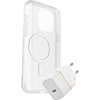 Otterbox KIT EU Hülle + Schutzglas + Ladegerät Set Apple iPhone 15 Pro Max Transparent, Weiß MagS