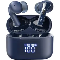 TOZO T20 Kopfhörer Kabellos Bluetooth 5.3 Bluetooth Kopfhörer IPX8 Wasserdicht In Ear Ohrhörer mit LED-Anzeige, APP Steuerung, 48.5 Std Akkulaufzeit, Dual-Mic Noise Cancelling Kopfhörer - Blau