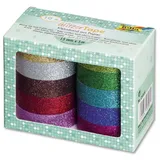 Folia Glitter Tape Deko-Klebeband glänzend 15,0 mm x 5,0 m 10 Rollen