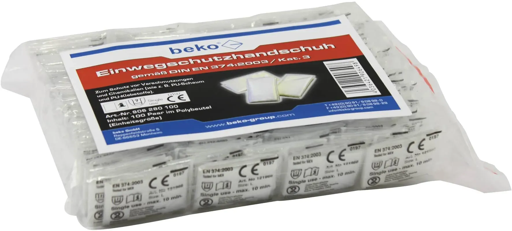 Beko Einweg-Schutzhandschuh 100er Pack