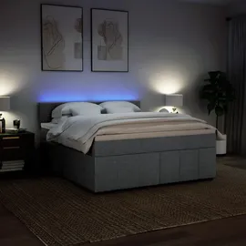 vidaXL Boxspringbett 180 x 200 cm Hellgrau