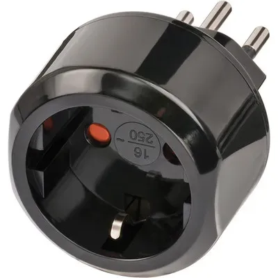 Reisestecker für Schweiz Steckdose und Euro Stecker, schwarz