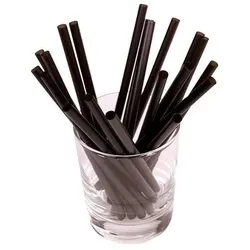 3000x Caipi Bio-Trinkhalme, schwarz,150x8mm
