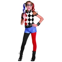 Rubie ́s Kostüm Superhero Harley Quinn, Original Superheldin Kostüm aus 'DC Superhero Girls' bunt 140