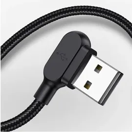 Wisam® Mcdodo Button Schnellwinkelkabel 90 Led Micro Usb 1.2M Schwarz