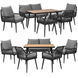 Swing&Harmonie Gartenmöbel Lounge-Set „Sienna“ für 6 Personen – anthrazit/grau