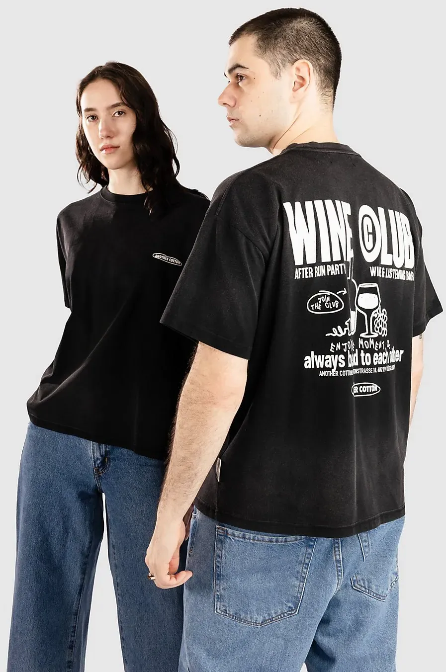 Another Cotton Lab Wine Club Washed T-Shirt black Gr. L