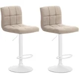 CLP 2er Set Barhocker Calma Stoff I Höhenverstellbarer Barstuhl Mit Metallgestell I Thekenhocker Mit Integrierter Fußstütze