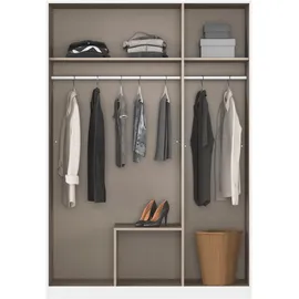 Rauch Kleiderschrank RAUCH "Schrank Garderobe Garderobenschrank Putzschrank Wäscheschrank BERGHEIM", weiß (alpinweiß), B:136cm H:197cm T:54cm, Holzwerkstoff, Schränke, Kleiderschrank, 2 Außenschubladen, Tür/en abschließbar je 2 Schlüssel MADE IN GERMANY