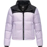 Ragwear Damen kurze Winterjacke warme Colourblocking Steppjacke mit Stehkragen Serah YOUMODO Lavender Gr. L - L