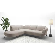sit&more Ecksofa SIT & MORE "Zoe", grau (elefant), B:300cm H:87cm T:267cm, 100% Polyester, Sofas, Ecksofa, ink.Sitztiefenverstellung, wahlweise mit Kopfteilverstellung